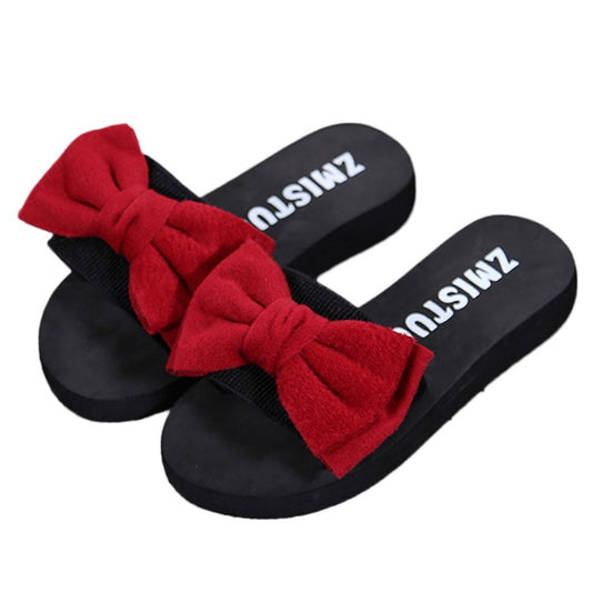 Bow Tie Wedge Flip-Flops