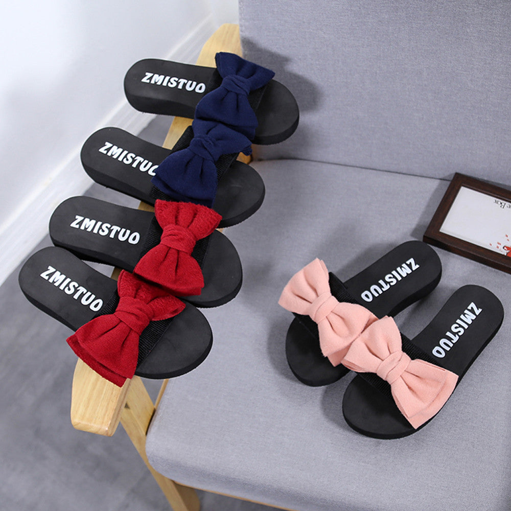 Bow Tie Wedge Flip-Flops
