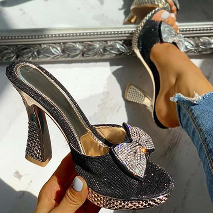 Bowknot Crystal High Heels