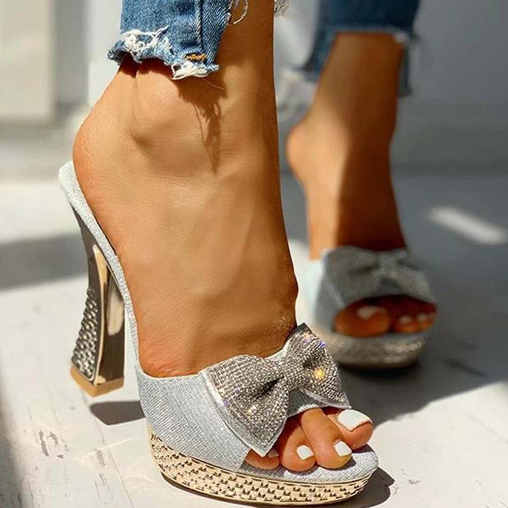 Bowknot Crystal High Heels