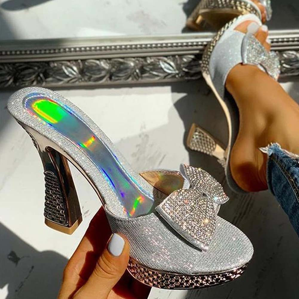 Bowknot Crystal High Heels