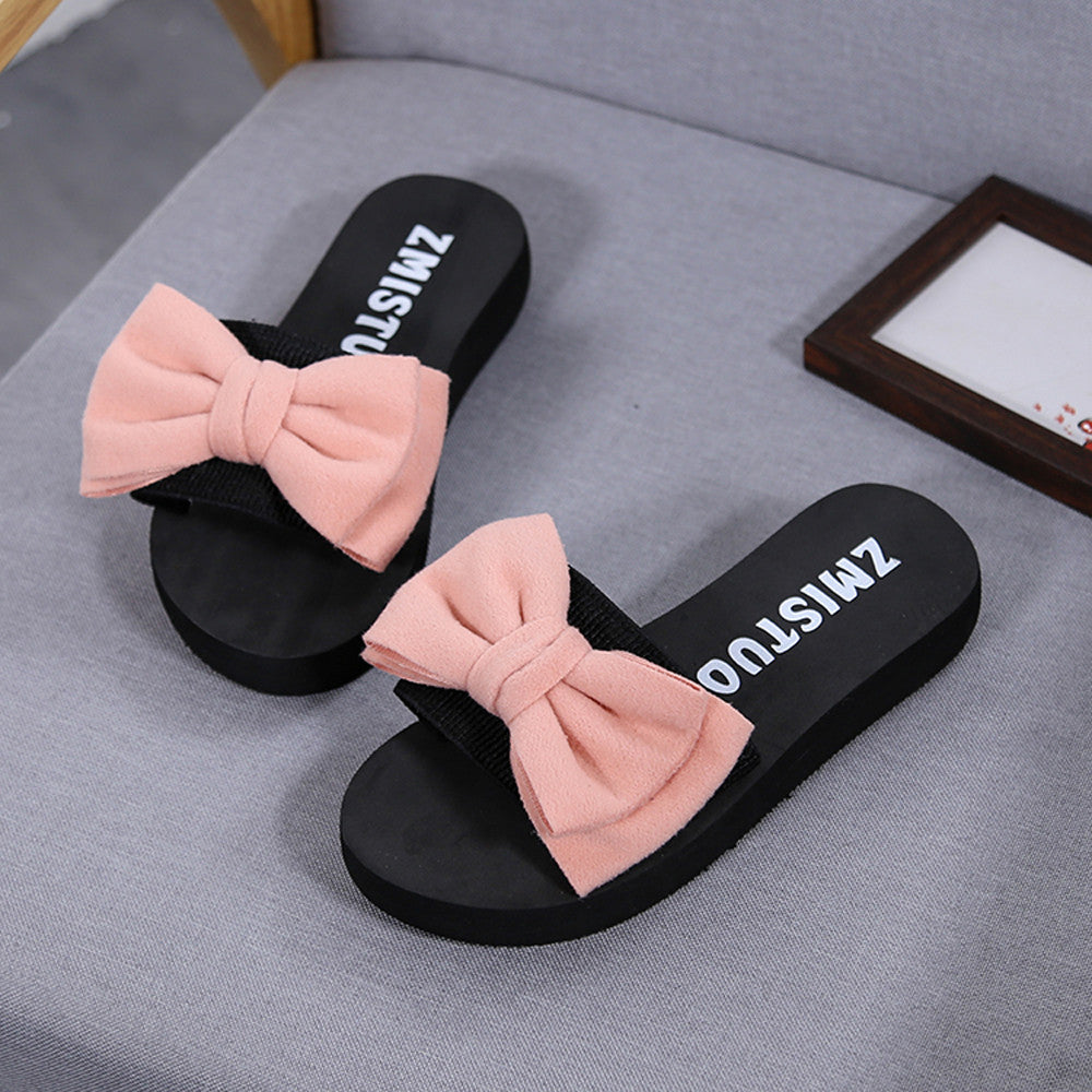 Bow Tie Wedge Flip-Flops